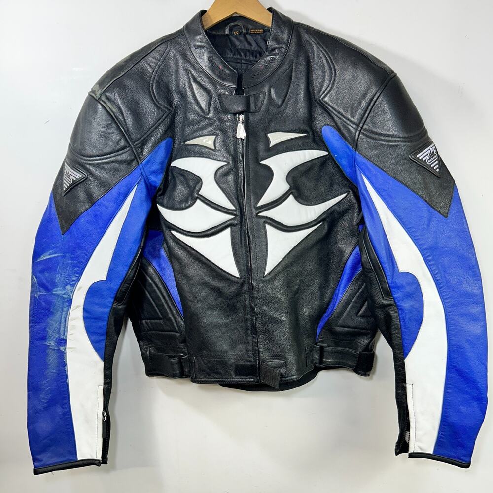 Rare Vintage Hein Gericke Leather Motorbike Jacket Size 52 Mens